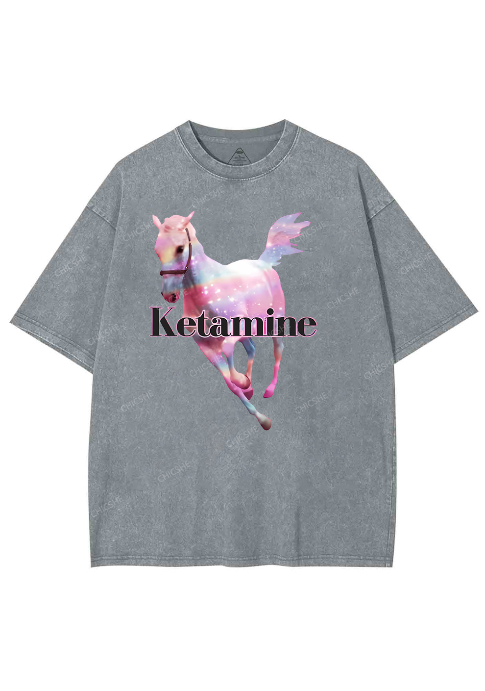 Pink Horse Y2K Washed Tee Chicshe