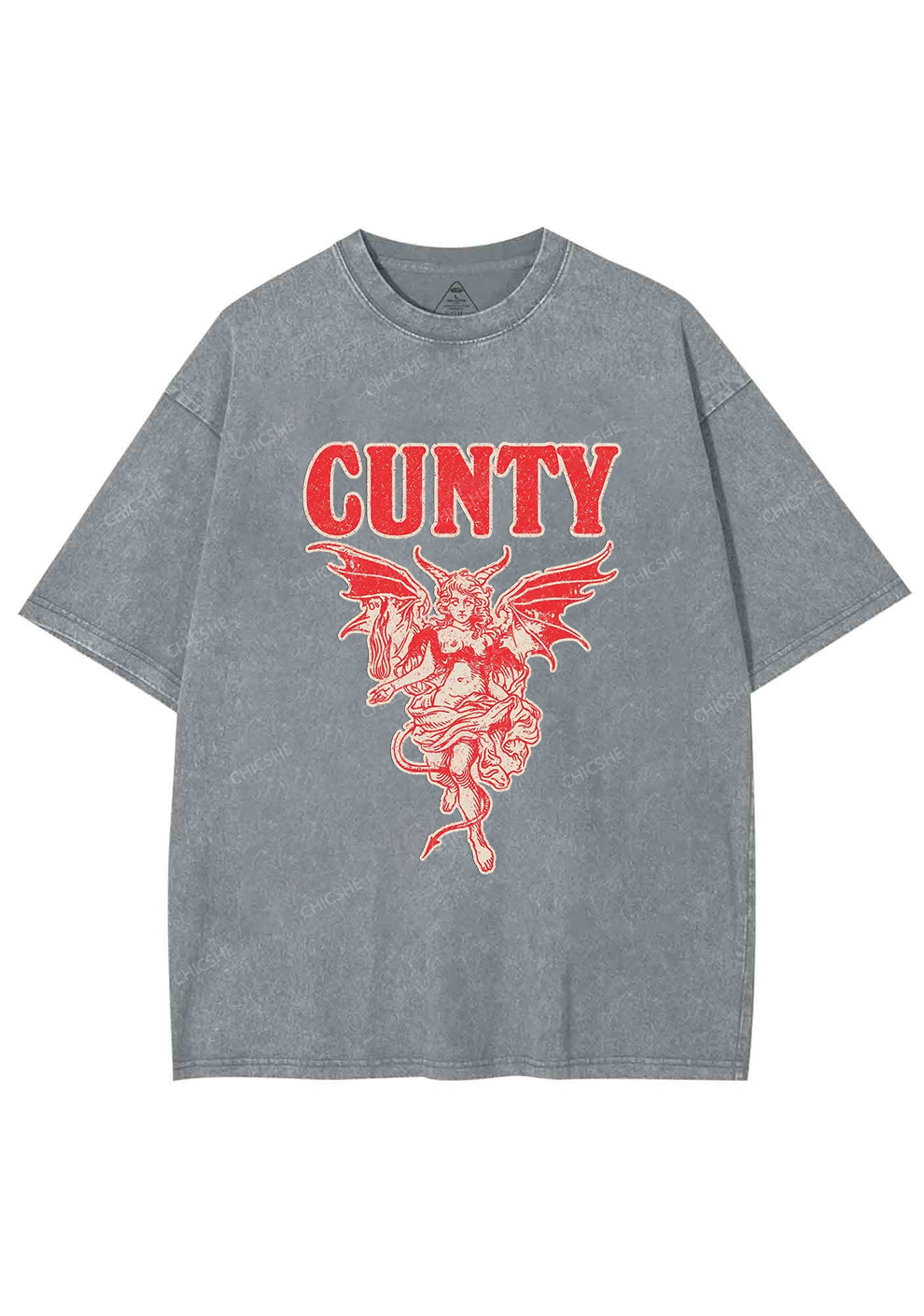 Cunty Satan Y2K Washed Tee Chicshe