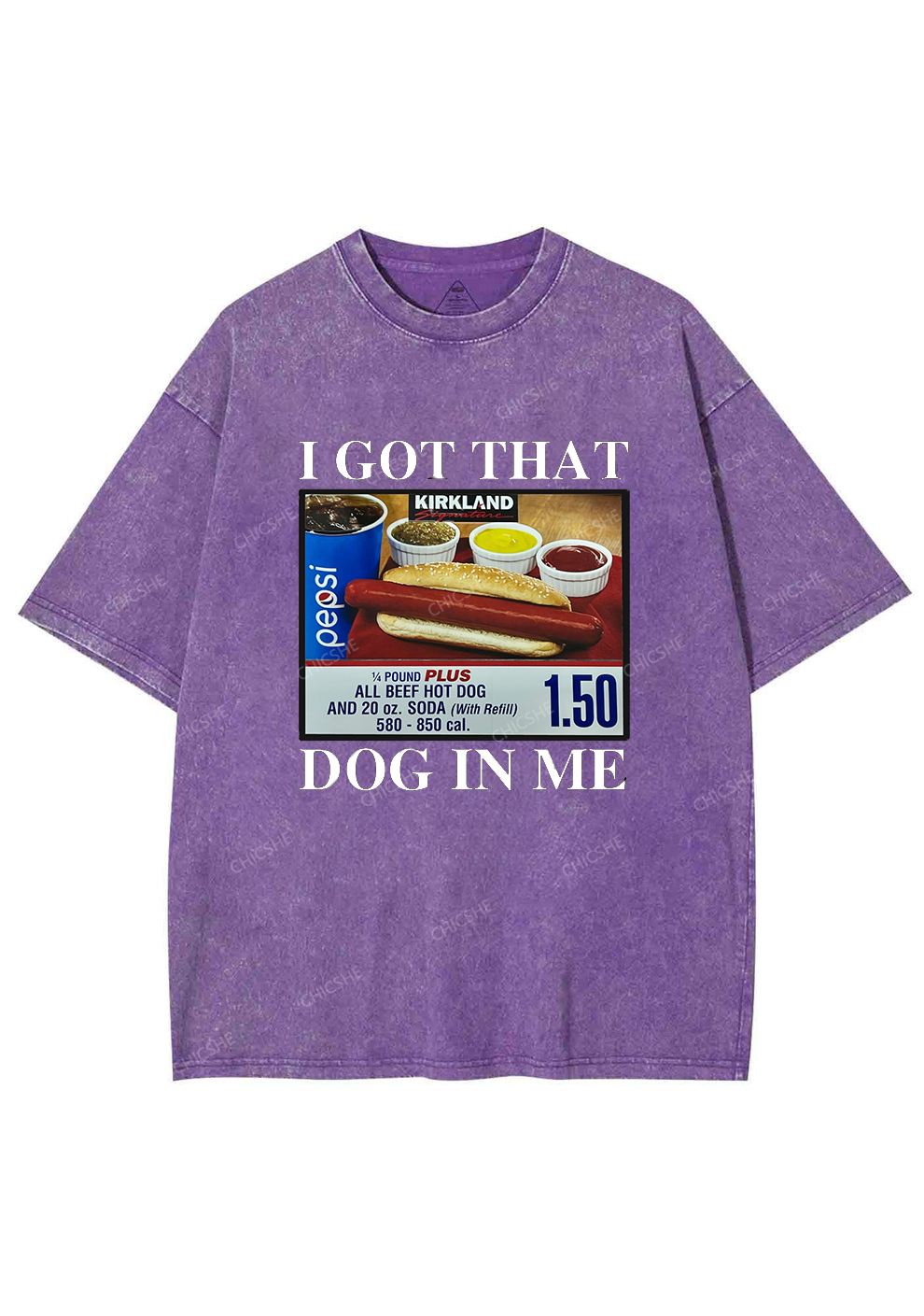 I Got That Hot Dog In Me Y2K Washed Tee Chicshe