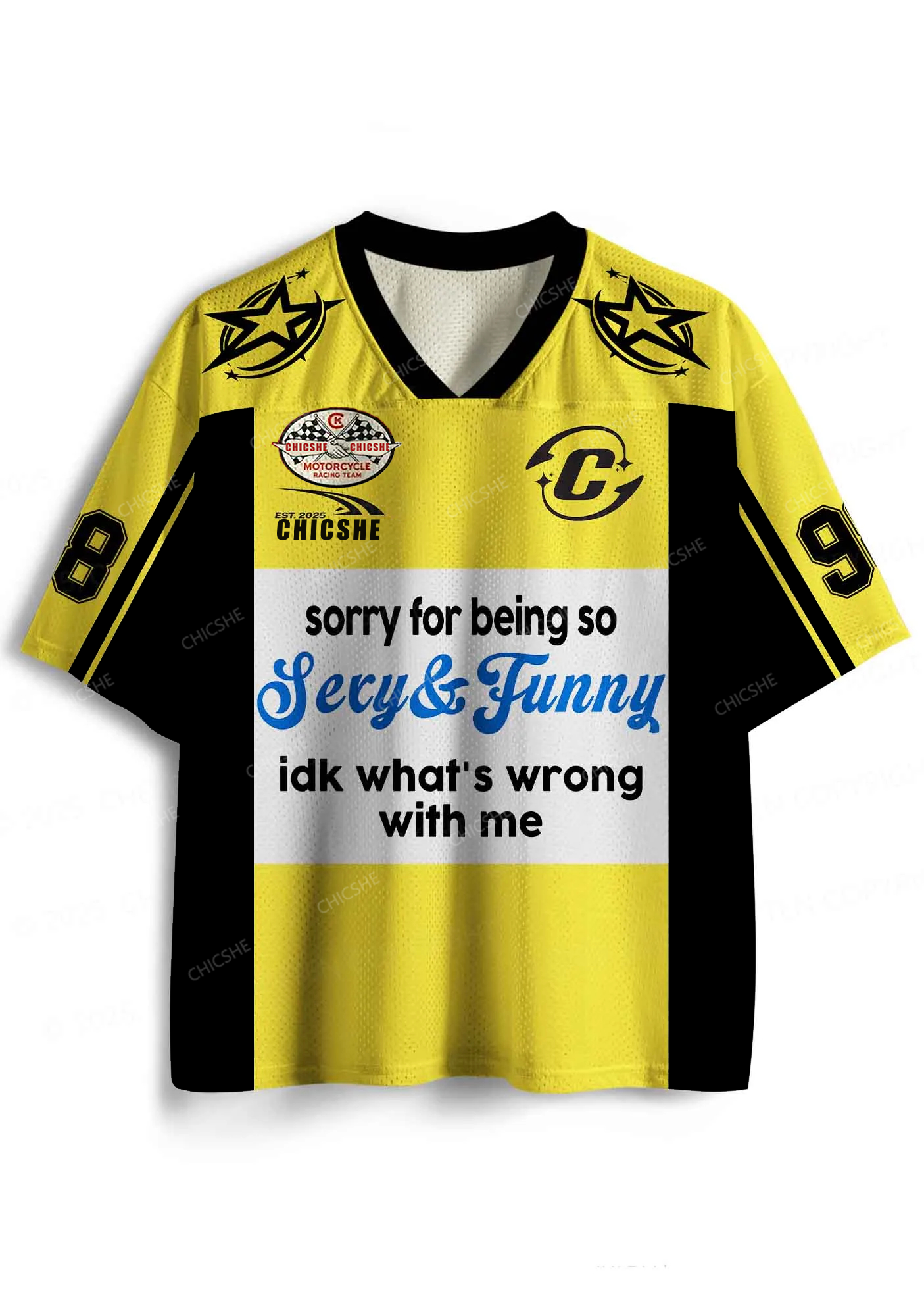 Custom Sorry For Being So Funny Y2K Sport Jersey Shirts Chicshe