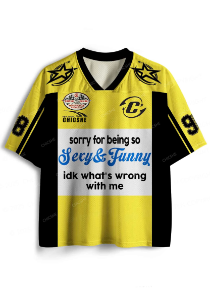 Custom Sorry For Being So Funny Y2K Sport Jersey Shirts Chicshe