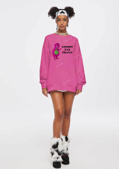 Commit Tax Fraud Y2K Washed Sweatshirts Chicshe