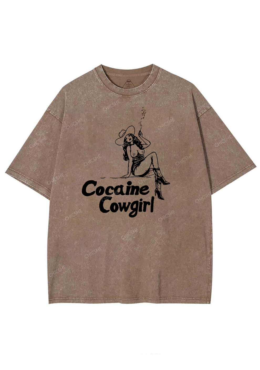 Cola Cowgirl Y2K Shirts Washed Tee Chicshe