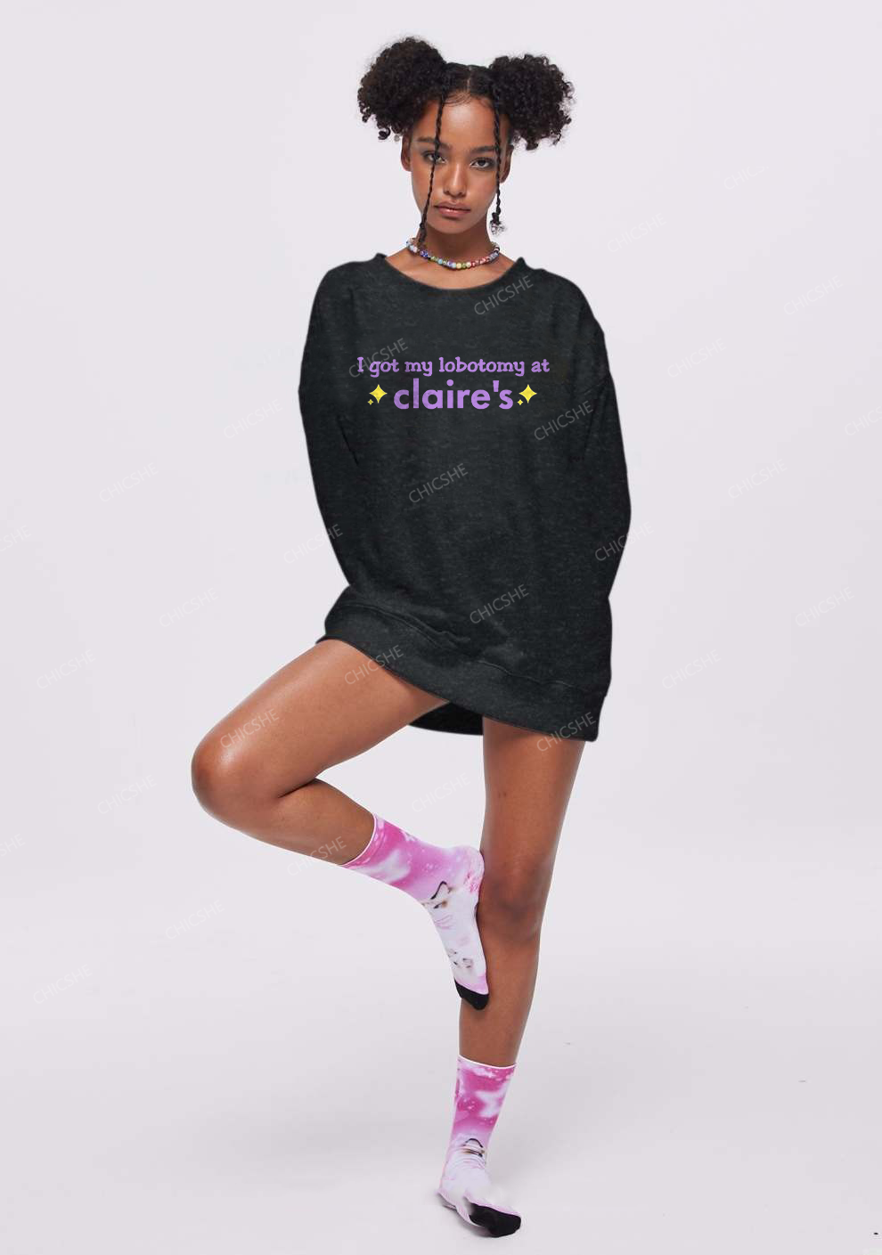 I Got My Lobotomy At Claire's Y2K Washed Sweatshirts Chicshe