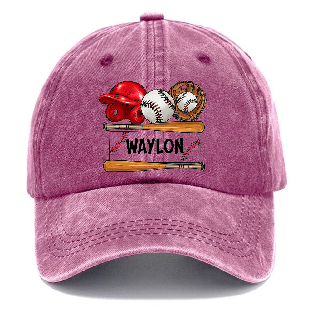 Custom Baseball Name Mama Vintage Casual Washed Cap