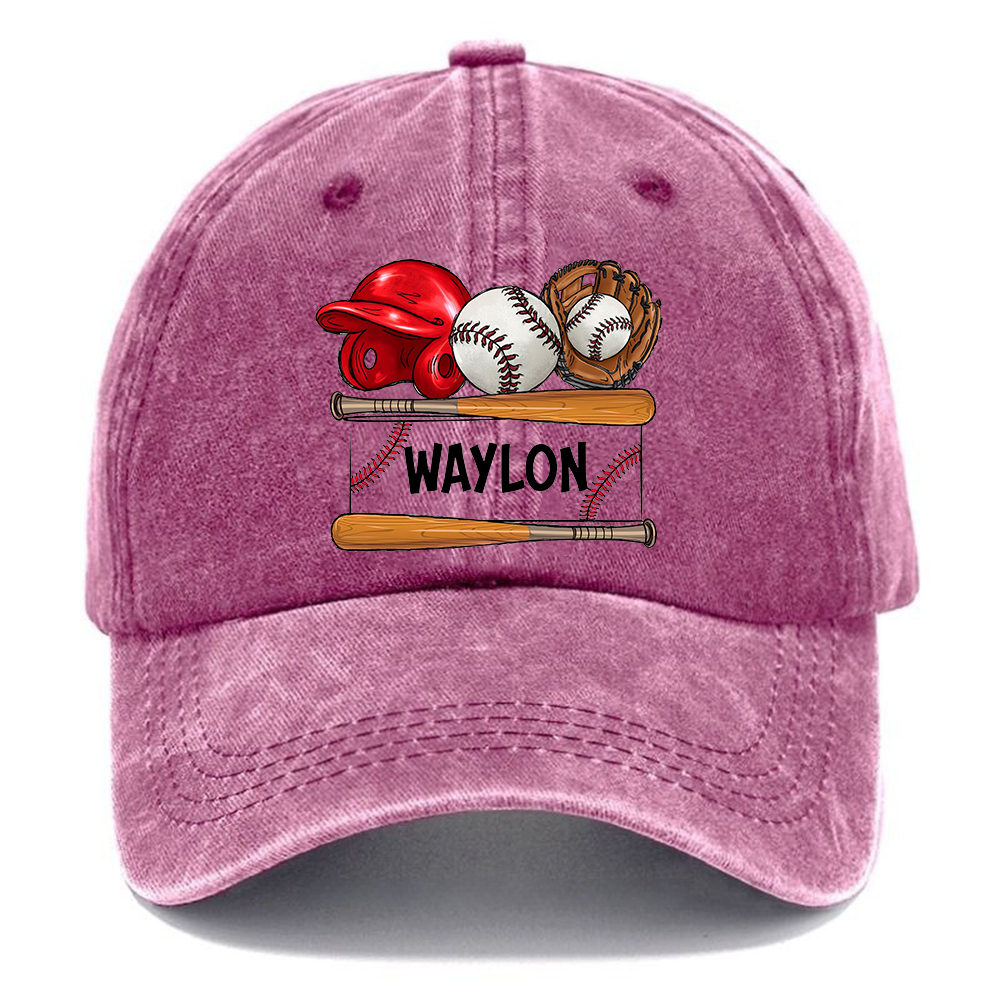 Custom Baseball Name Mama Vintage Casual Washed Cap