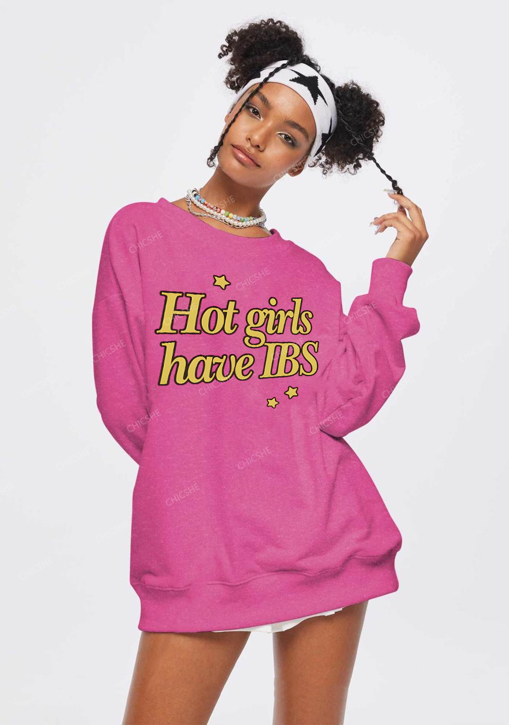 Hot Girls Have IBS Y2K Washed Sweatshirts Chicshe