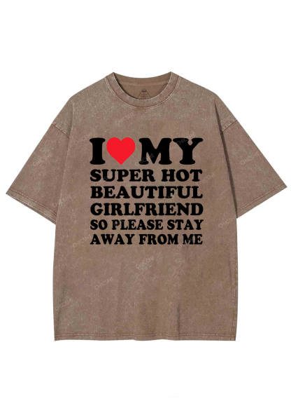 Love My Hot Girlfriend Y2K Valentine's Day Washed Tee Chicshe