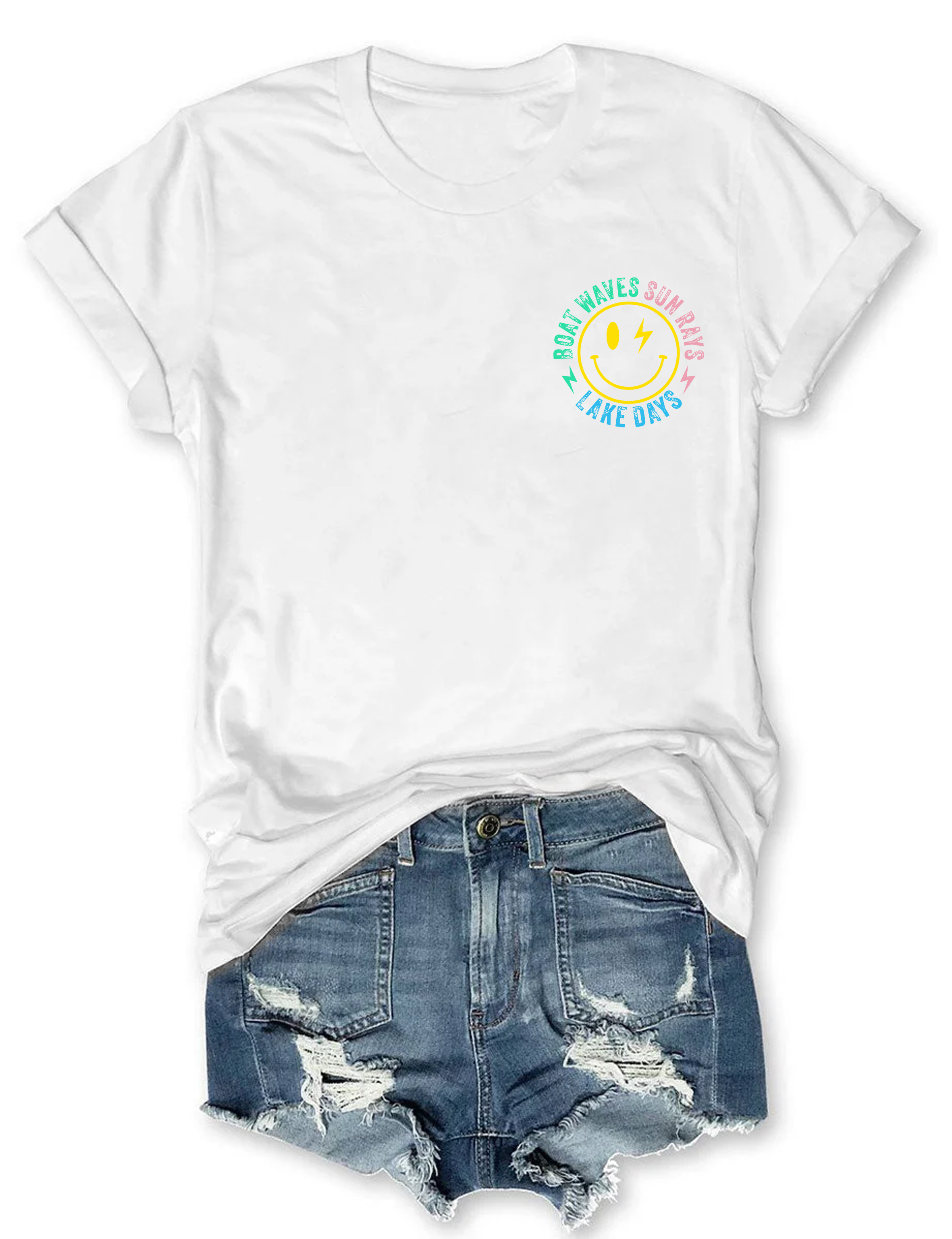 Boat Waves Sun Rays Lake Days T-shirt