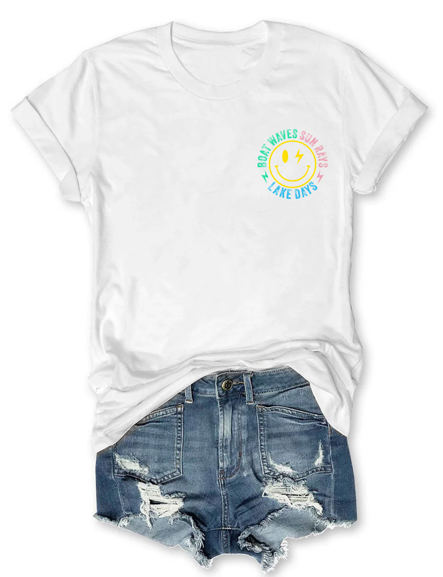 Boat Waves Sun Rays Lake Days T-shirt