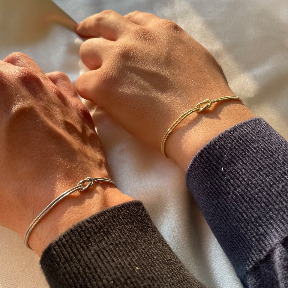 Couple Knotted Snake Bone Bracelet