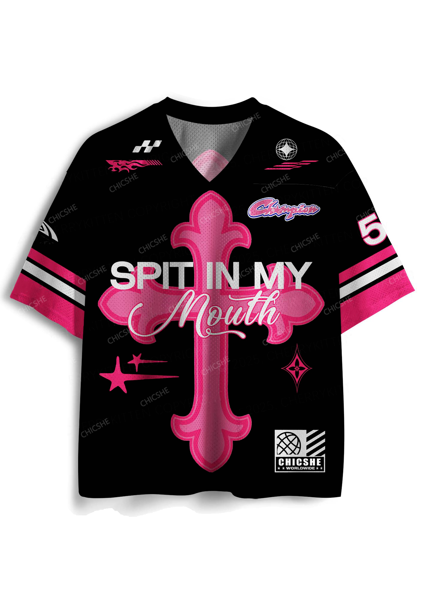 Custom Pink Cross Y2K Sport Jersey Shirts Chicshe