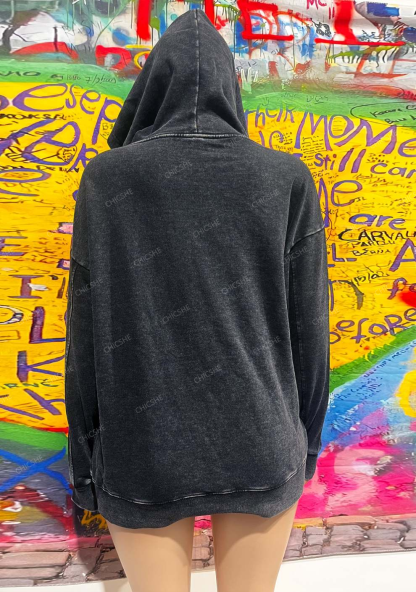 From Hell With Love Y2K Washed Hoodie Chicshe