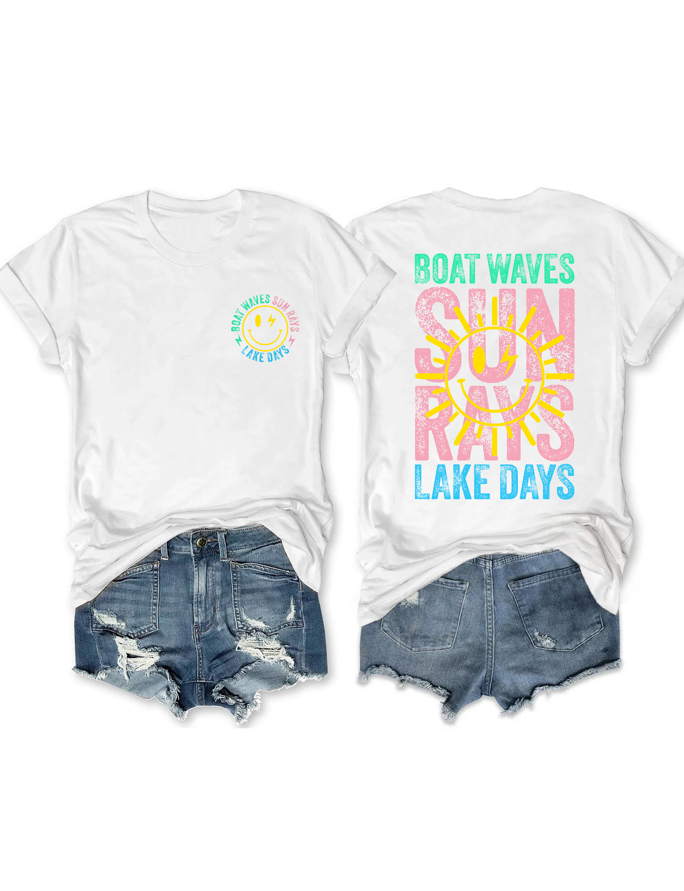 Boat Waves Sun Rays Lake Days T-shirt