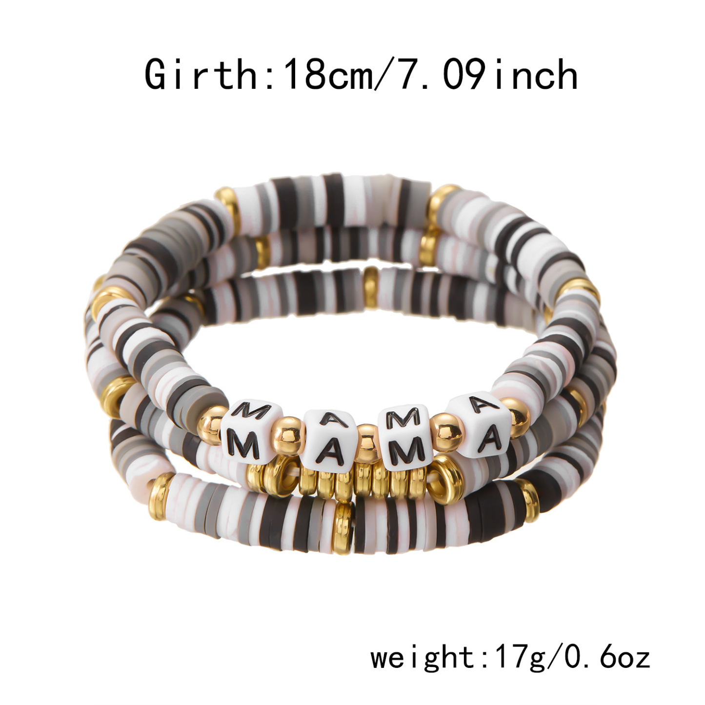 Polymer Clay Handmade Woven Bracelet For Mama