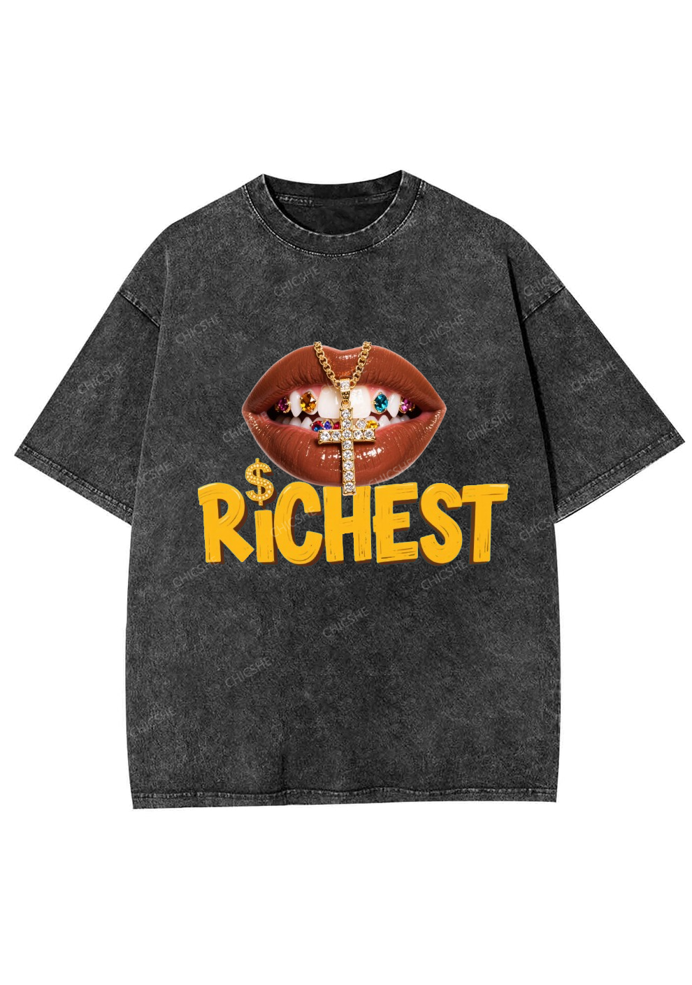 Chicshe Rich Lips Shirts Washed Tee