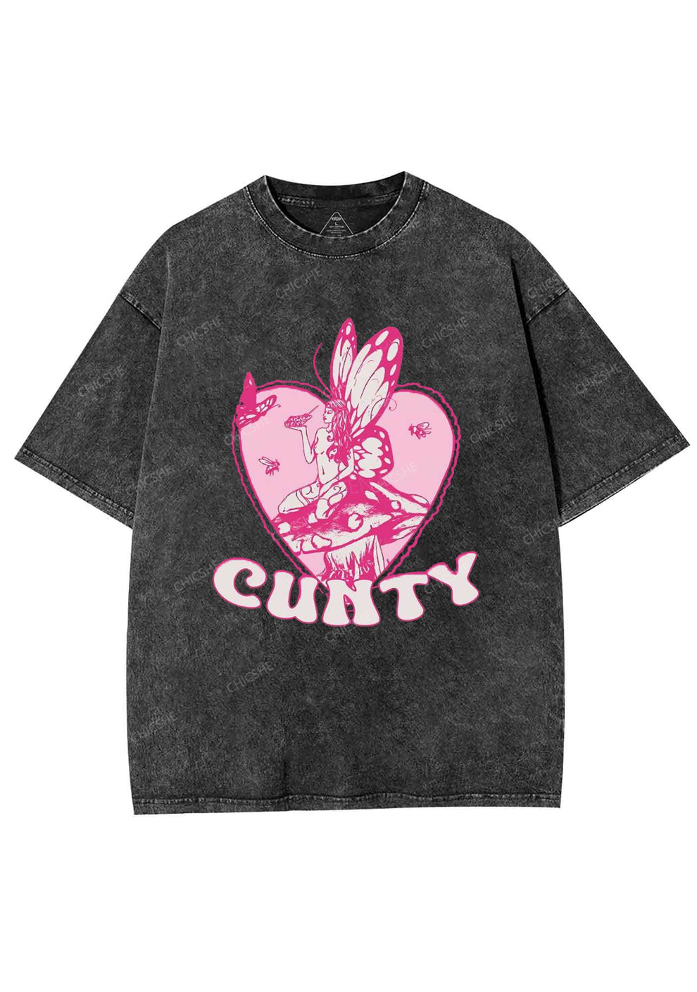 Butterfly Cxnty Y2K Washed Tee Chicshe