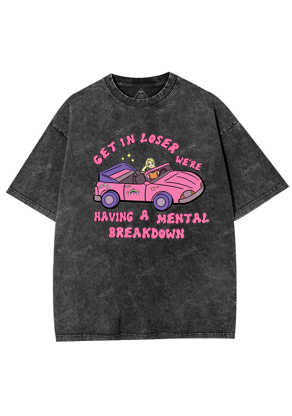 Get In The Car Y2K Washed Tee Chicshe