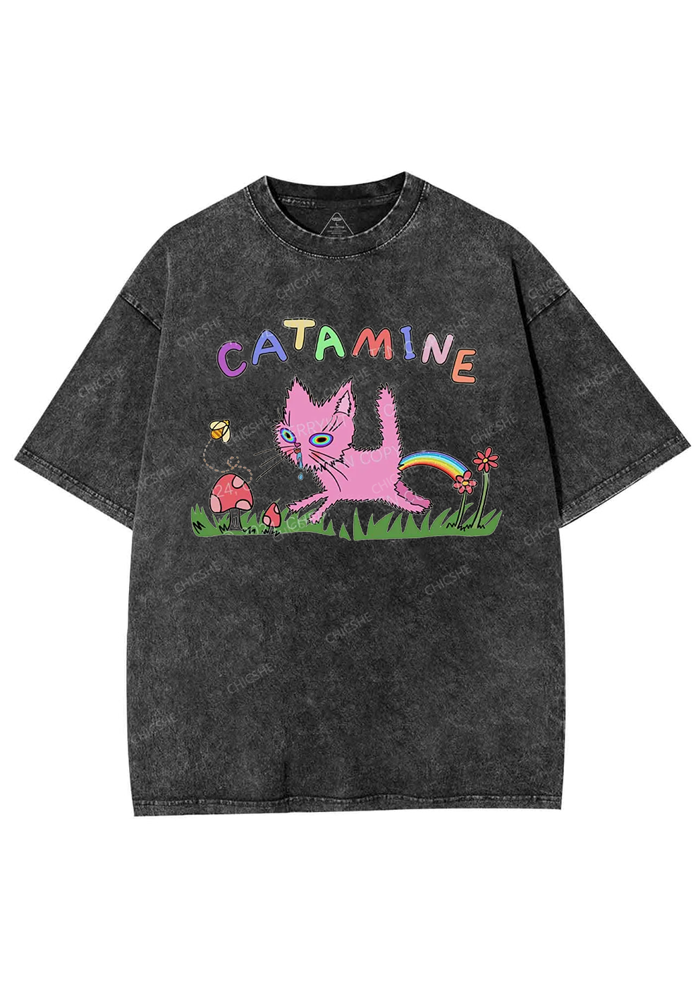 Catamine Y2K Washed Tee Chicshe