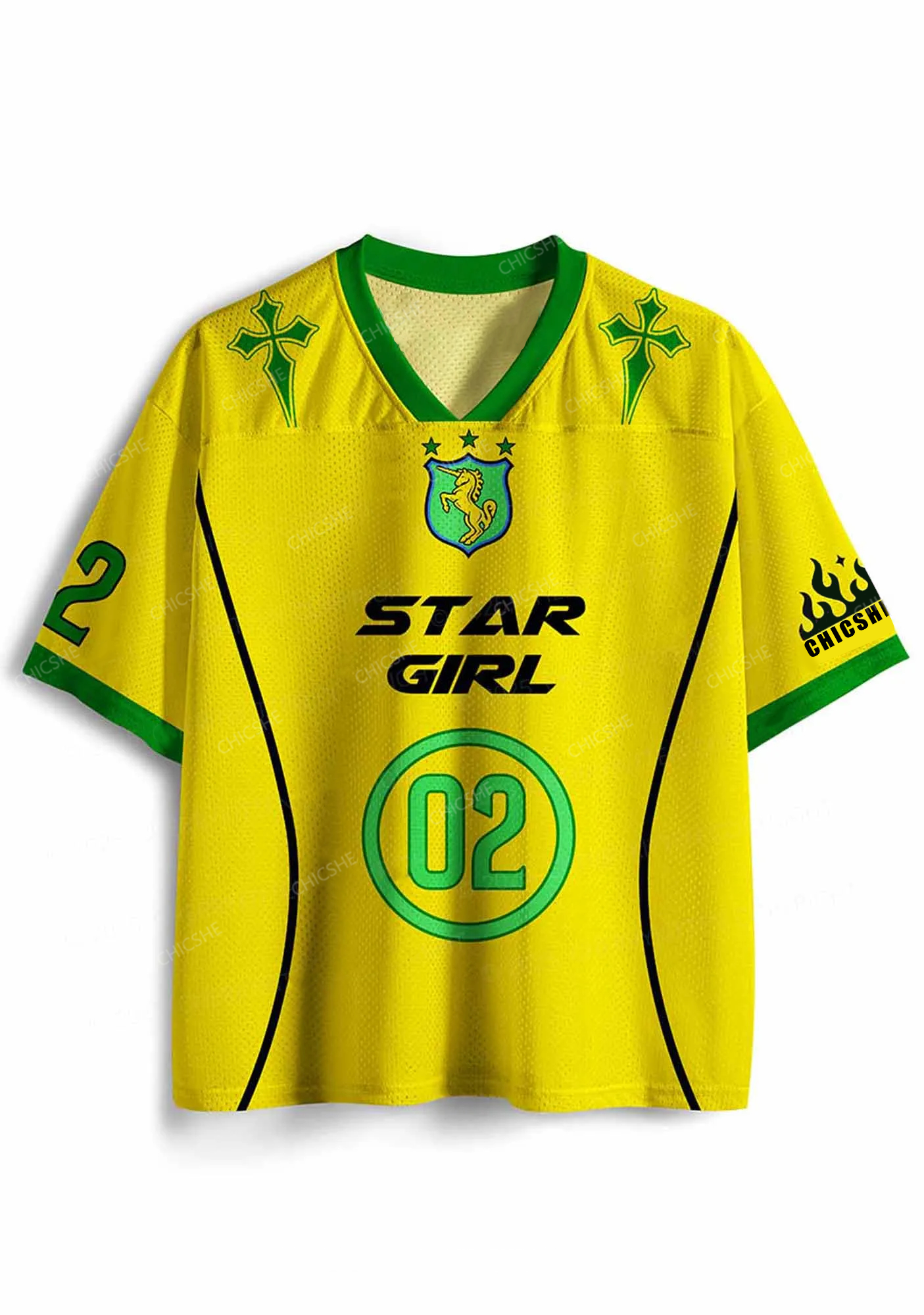 Custom Yellow Stargirl Y2K Sport Jersey Shirts Chicshe