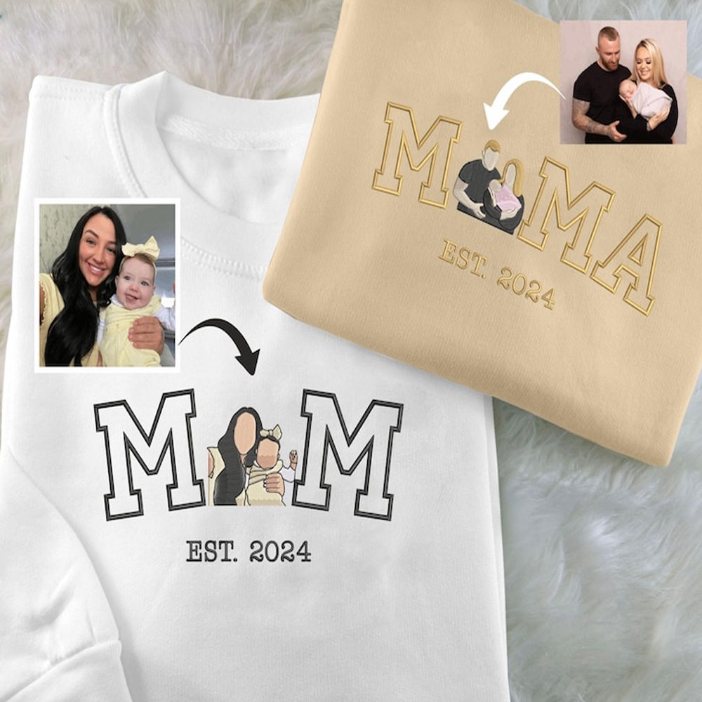 Custom Mama Portrait from Photo Sweatshirt