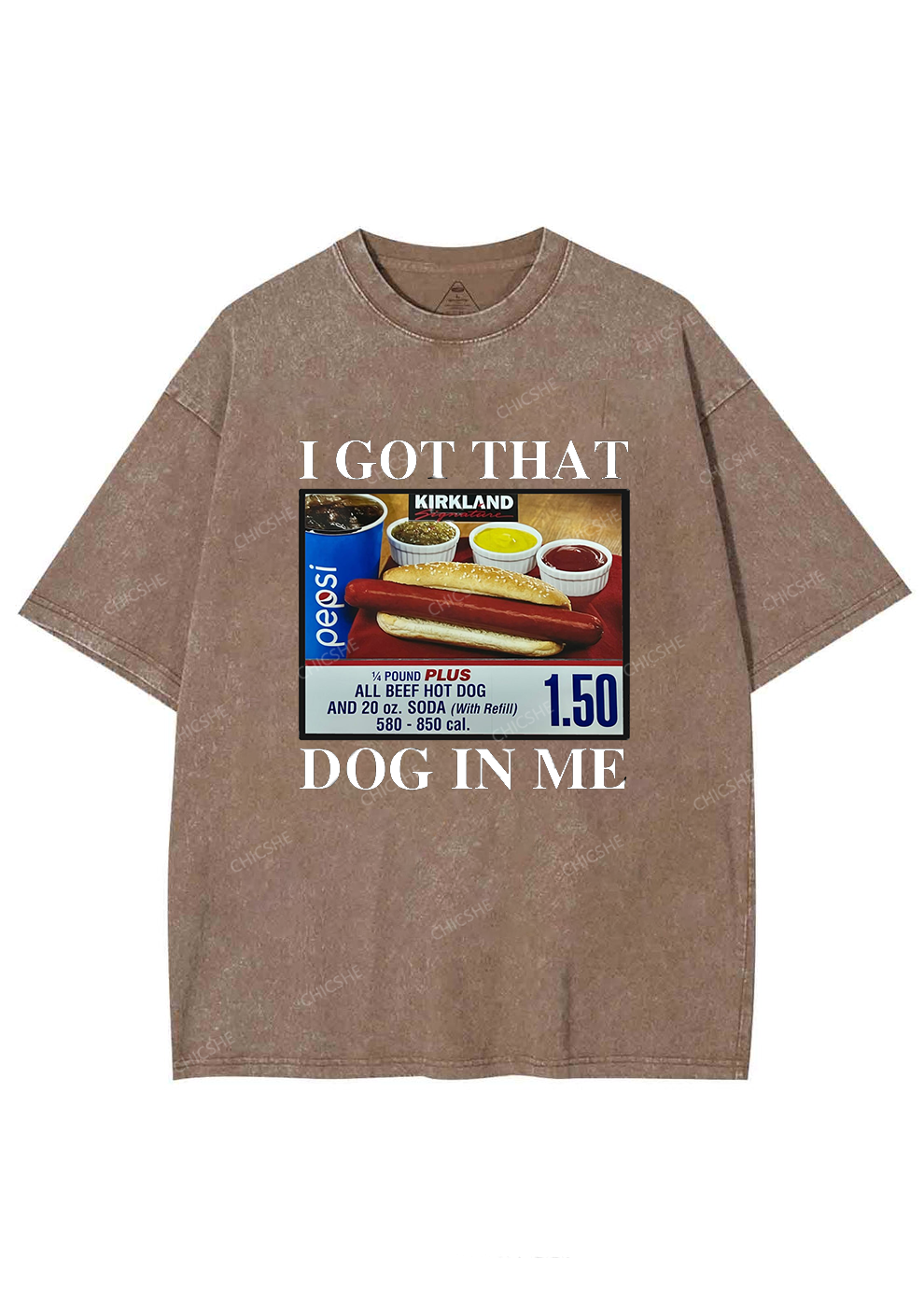 I Got That Hot Dog In Me Y2K Washed Tee Chicshe