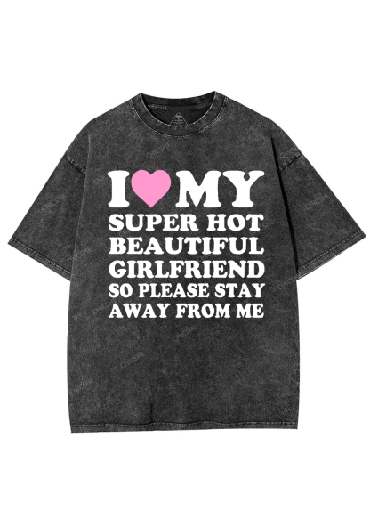 Love My Hot Girlfriend Y2K Valentine's Day Washed Tee Chicshe