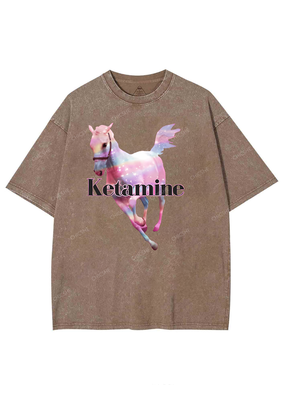 Pink Horse Y2K Washed Tee Chicshe