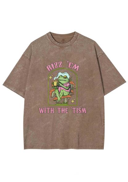 Tism Rizz Frog Y2K Washed Tee Chicshe