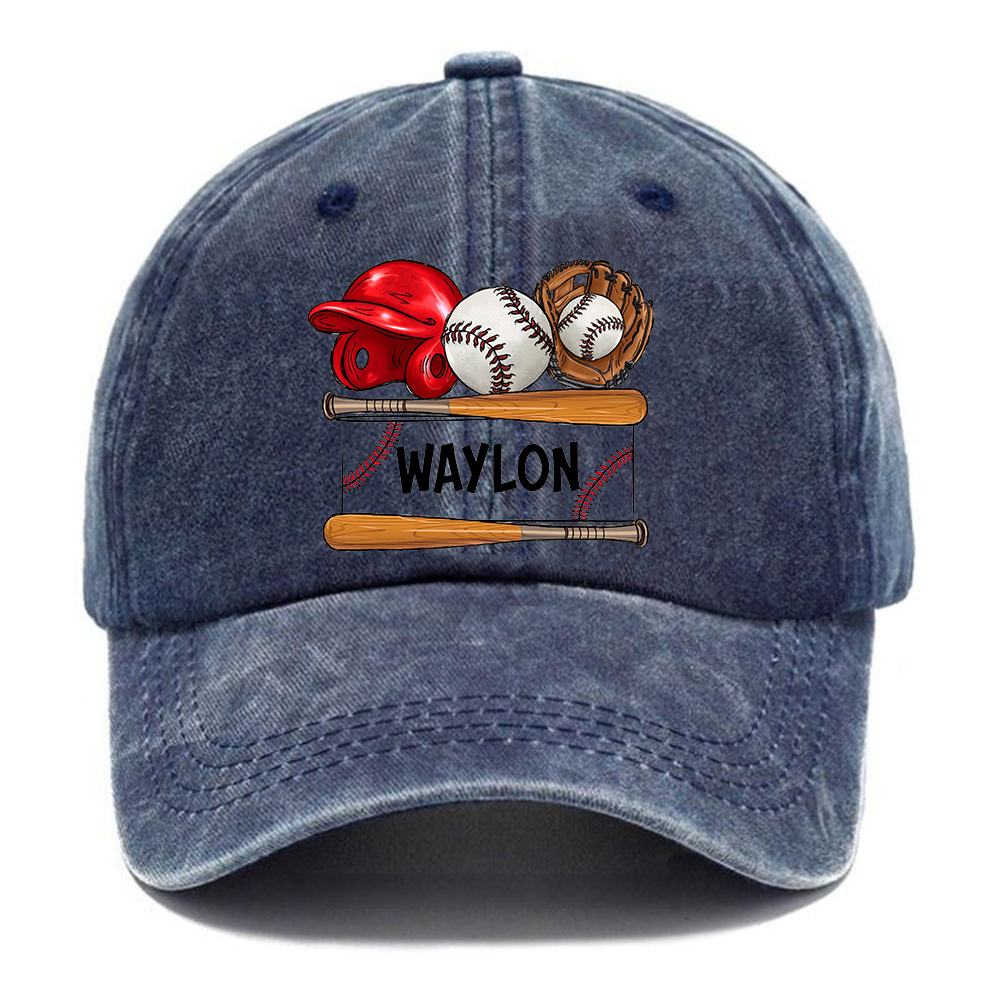 Custom Baseball Name Mama Vintage Casual Washed Cap