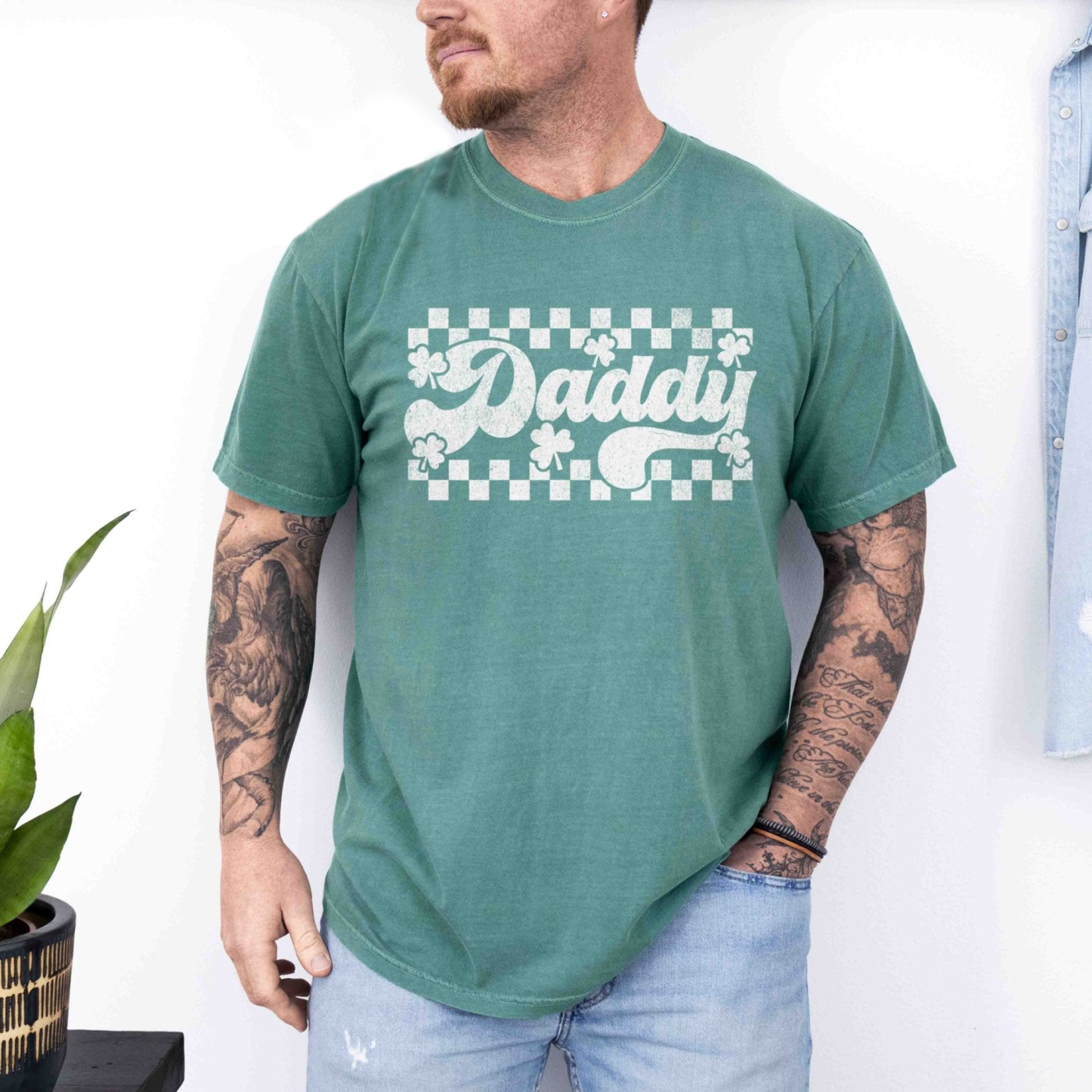 Retro Checkered St Patrick's Day Mama Daddy Shirts