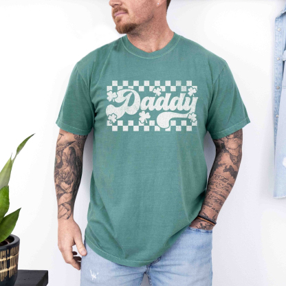 Retro Checkered St Patrick's Day Mama Daddy Shirts