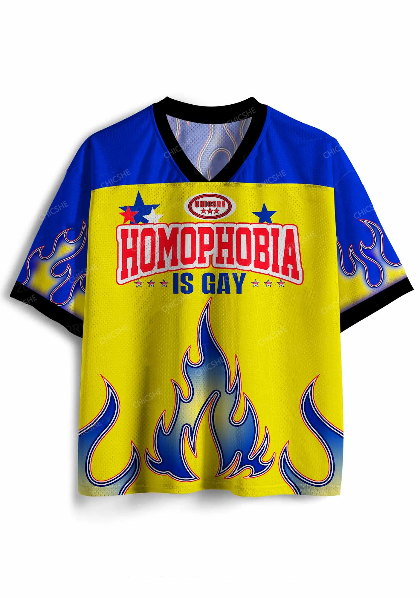 Custom Yellow Homophobia Is Gay Pride Y2K Sport Jersey Shirts Chicshe