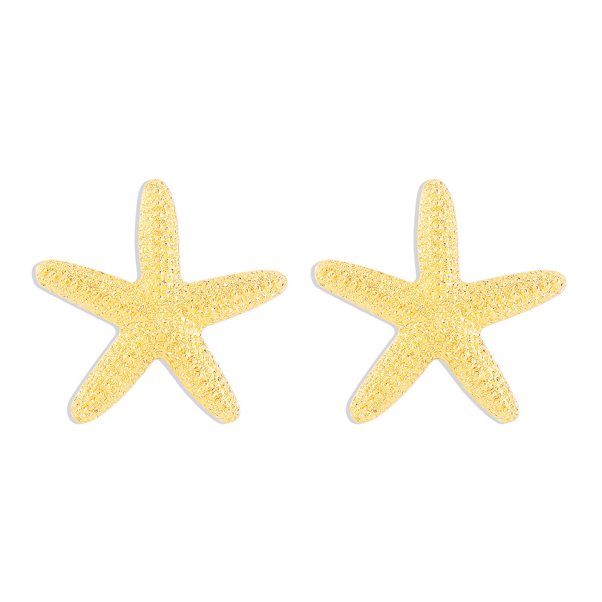 Metallic Beach Style Starfish Pendant Necklace Earrings