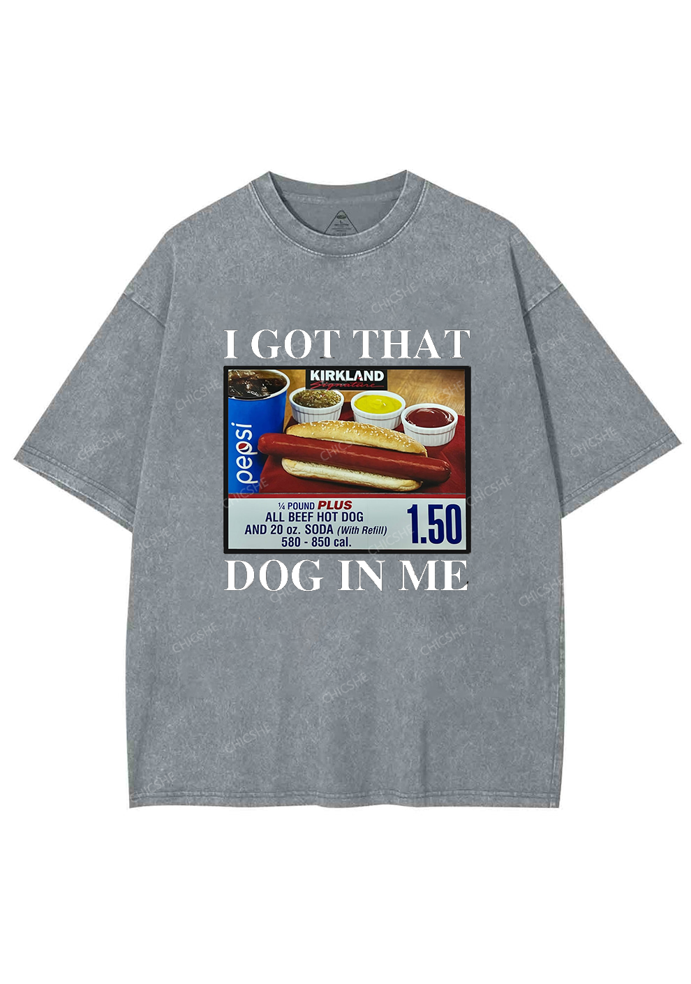 I Got That Hot Dog In Me Y2K Washed Tee Chicshe