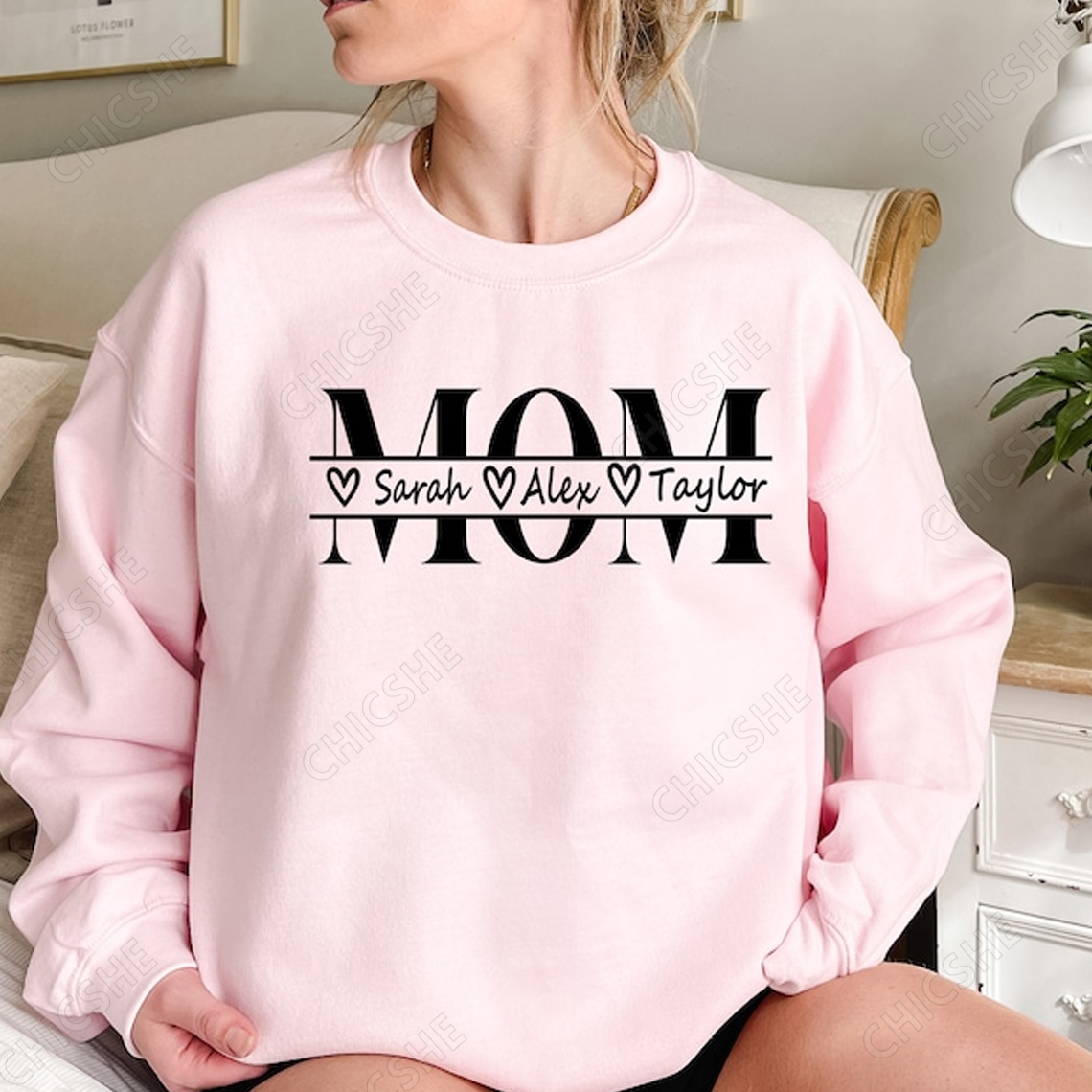 Custom Mama Sweatshirt with Kid Name
