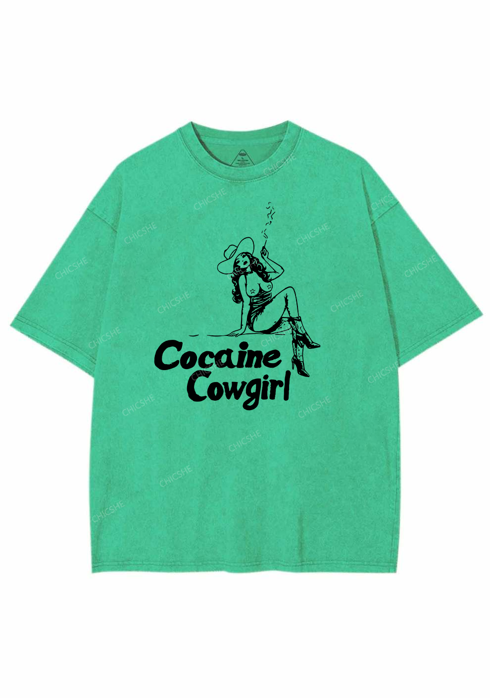 Cola Cowgirl Y2K Shirts Washed Tee Chicshe
