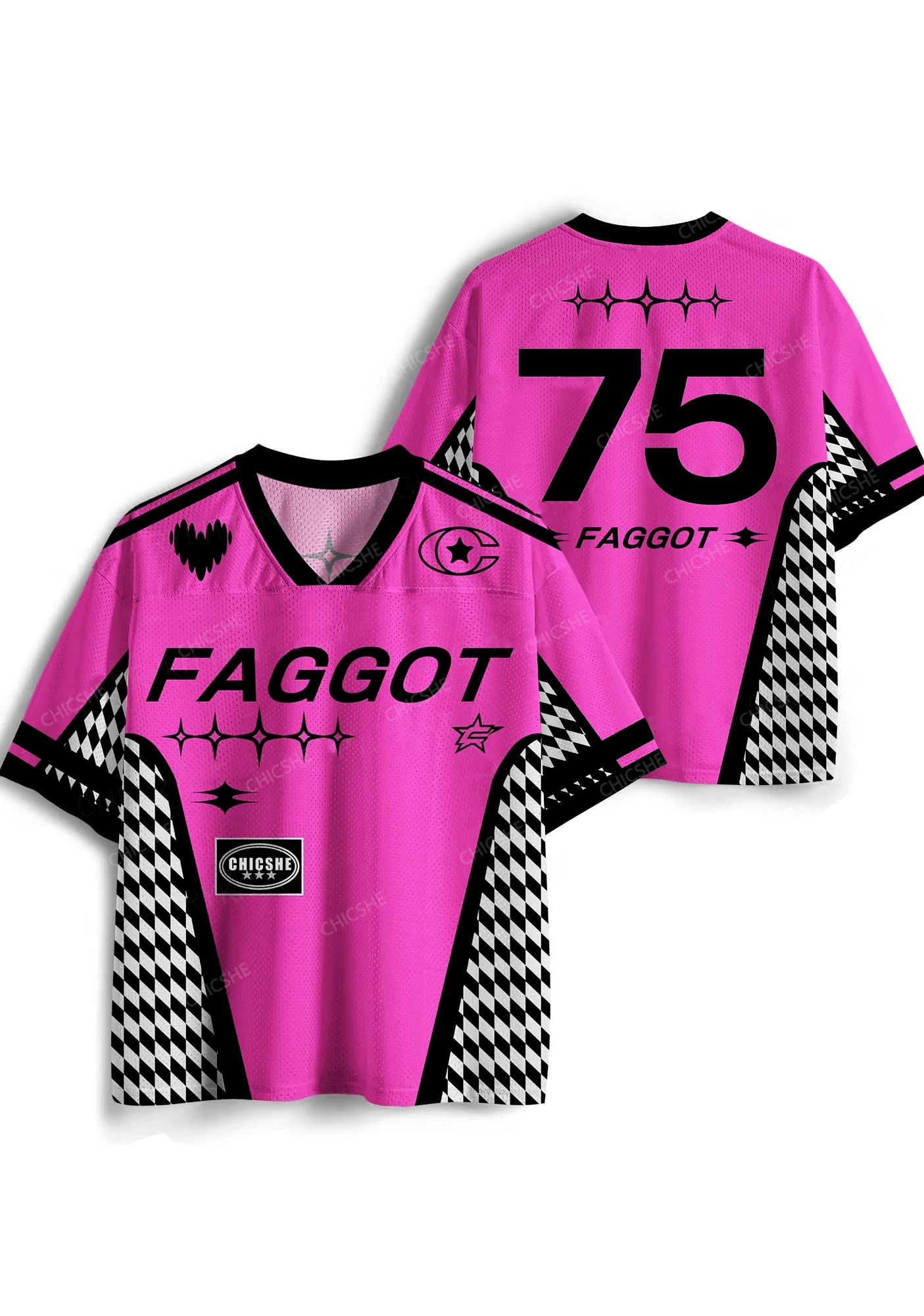 Custom Hot Pink Faggot Pride Y2K Sport Jersey Shirts Chicshe