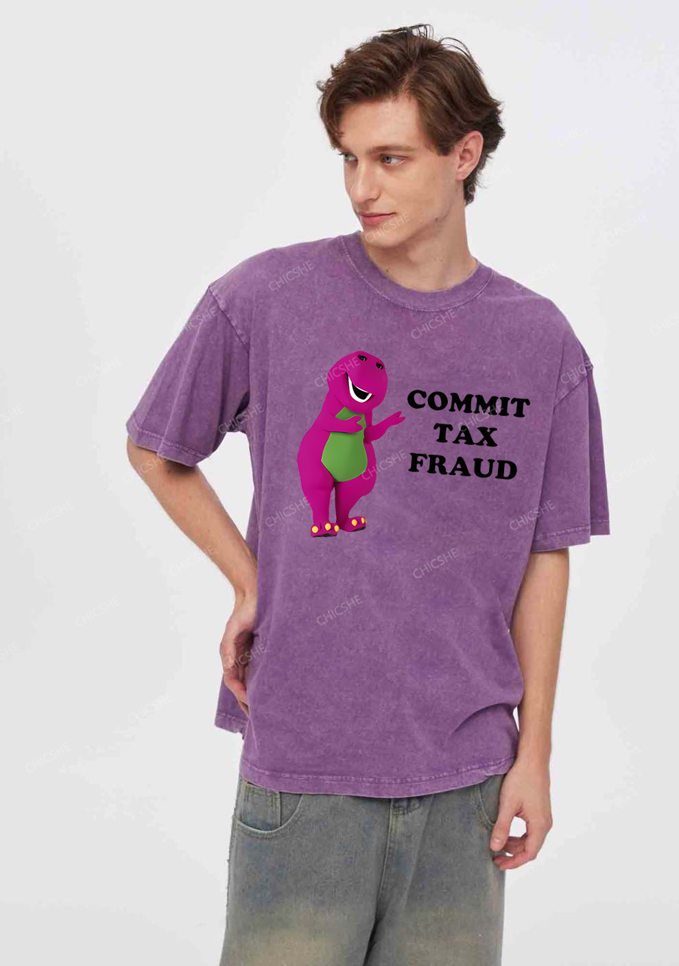 Commit Tax Fraud Y2K Washed Tee Chicshe