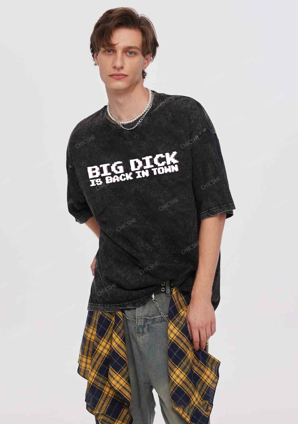 Big Is Back In Town Y2K Washed Tee Chicshe