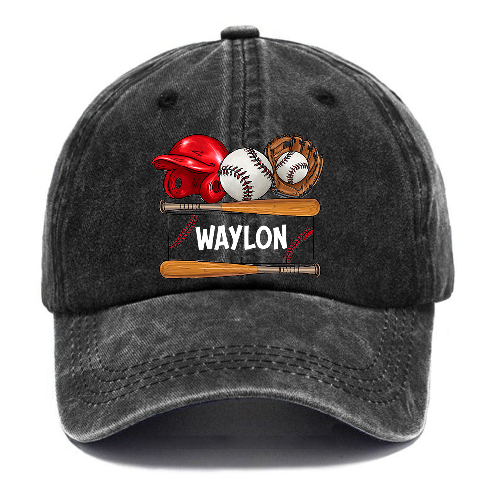 Custom Baseball Name Mama Vintage Casual Washed Cap