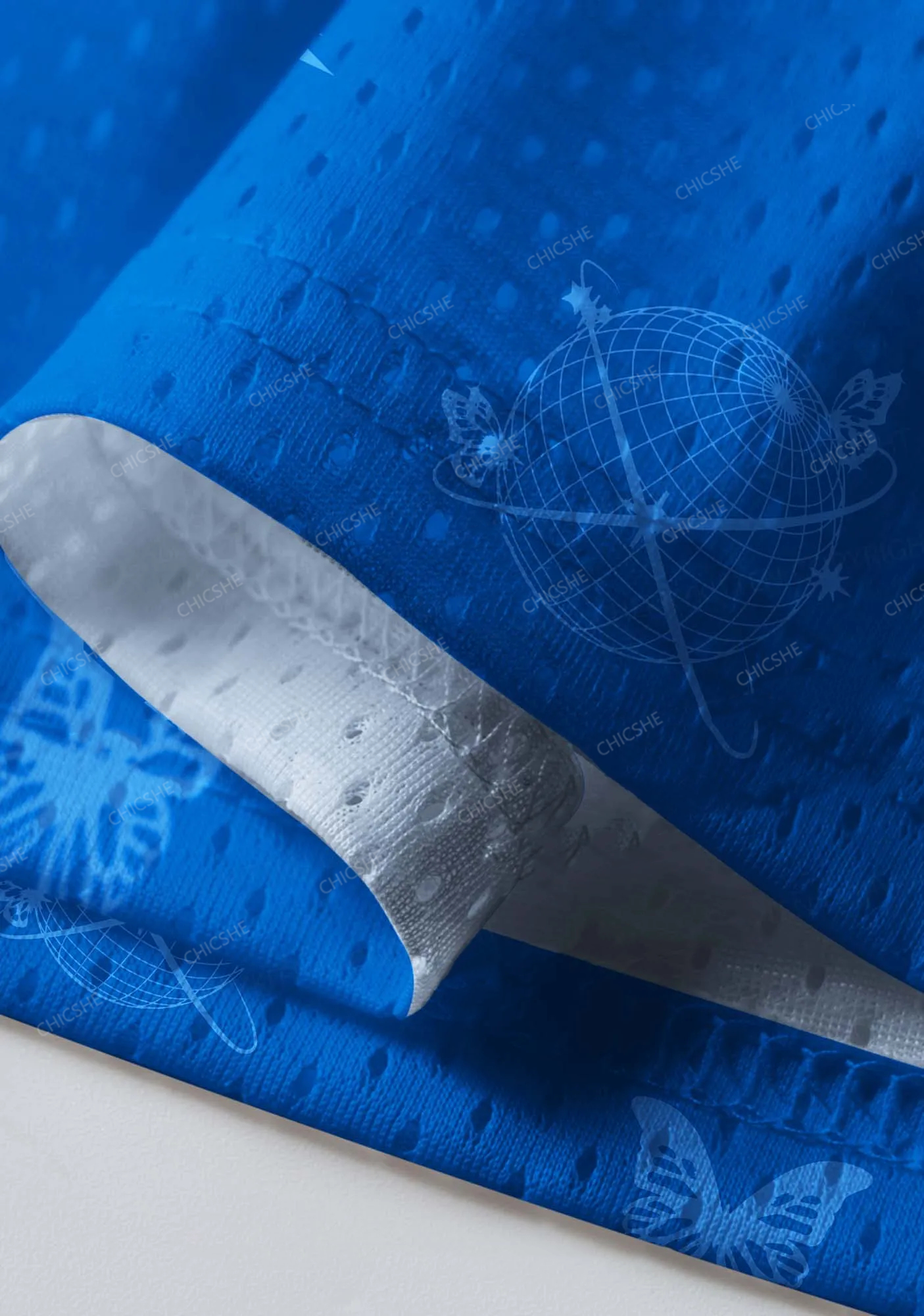 Custom Blue Techno Girls Y2K Sport Jersey Shirts Chicshe