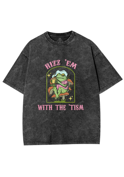 Tism Rizz Frog Y2K Washed Tee Chicshe