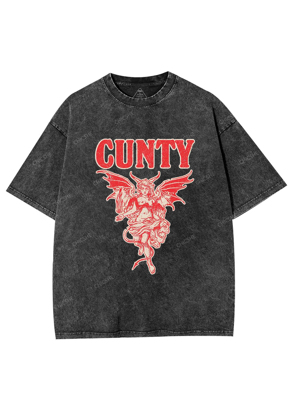 Cunty Satan Y2K Washed Tee Chicshe