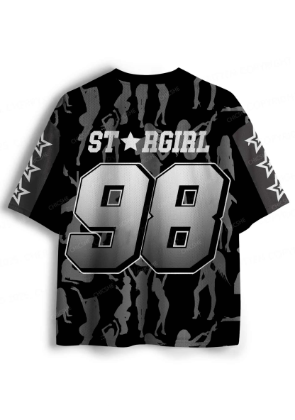 Custom Black Star Girl Y2K Sport Jersey Shirts Chicshe