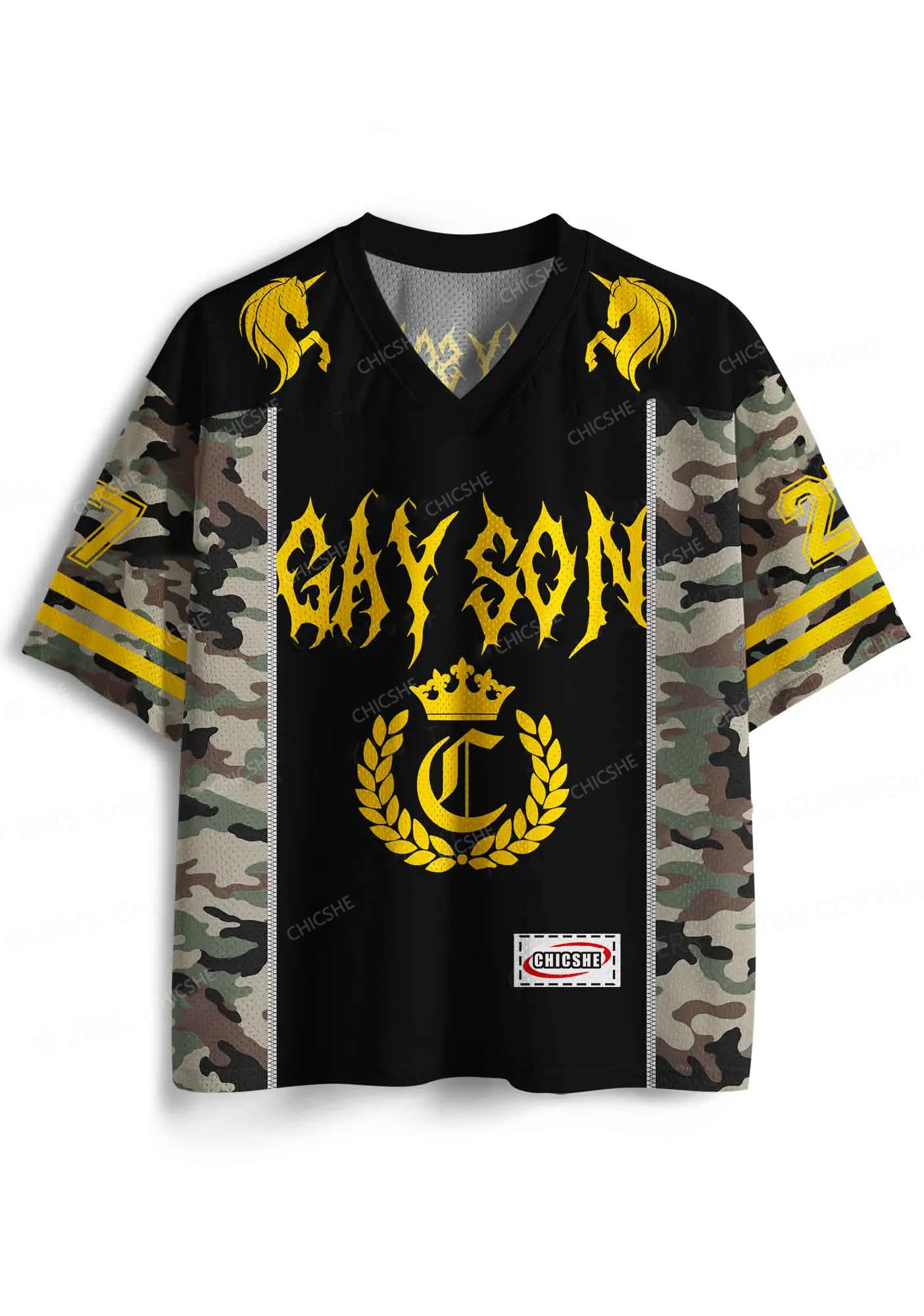Custom Camouflage Gay Son Pride Y2K Sport Jersey Shirts Chicshe