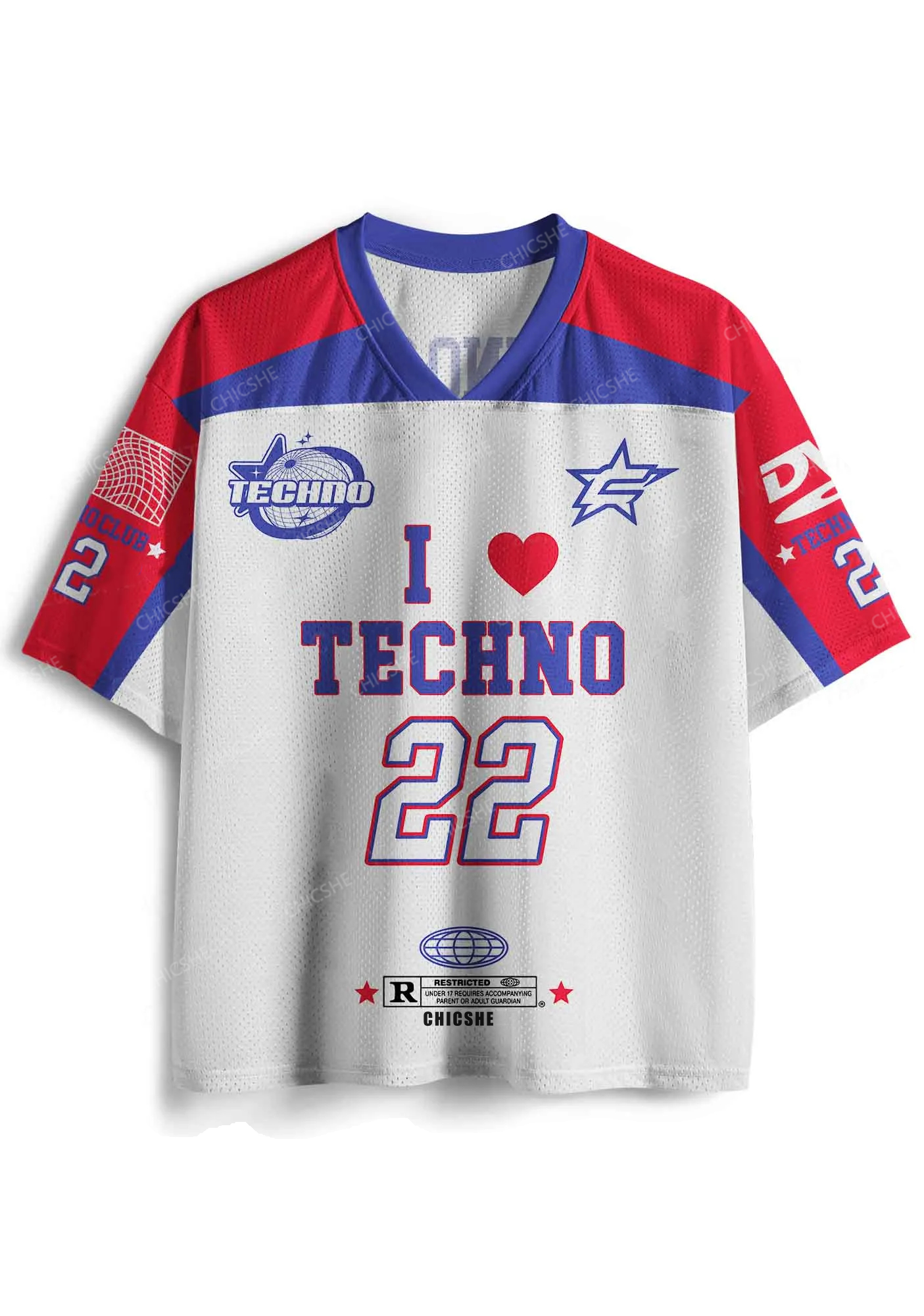 Custom I Love Techno Club Y2K Sport Jersey Shirts Cherrykitten