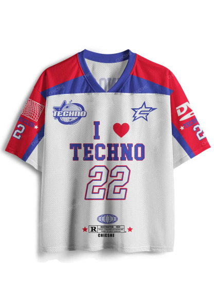 Custom I Love Techno Club Y2K Sport Jersey Shirts Chicshe