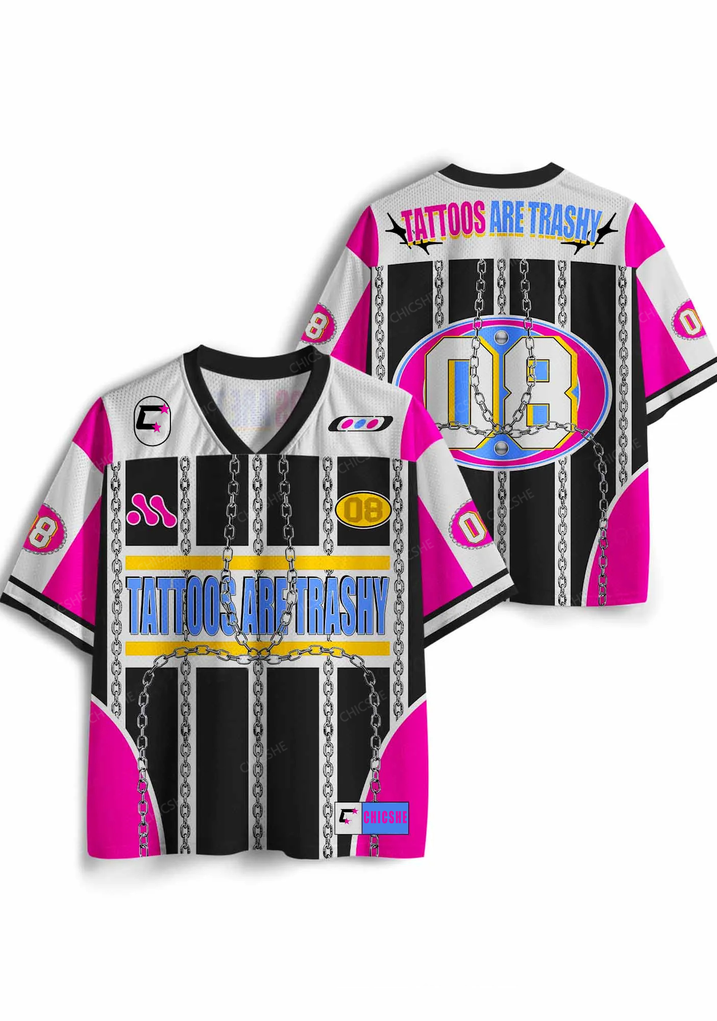 Custom Chain Tattoos Are Trashy Y2K Sport Jersey Shirts Chicshe