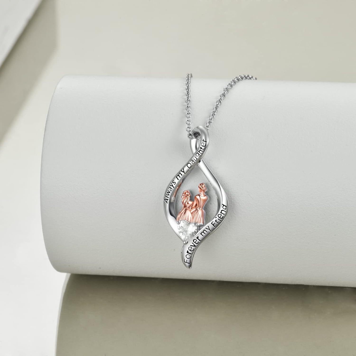 Mom and Daughter Forever Love Mobius Necklace